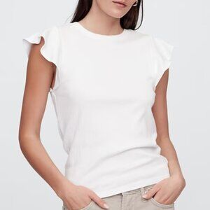GAP Ribbed Flutter Sleeve T-Shirt